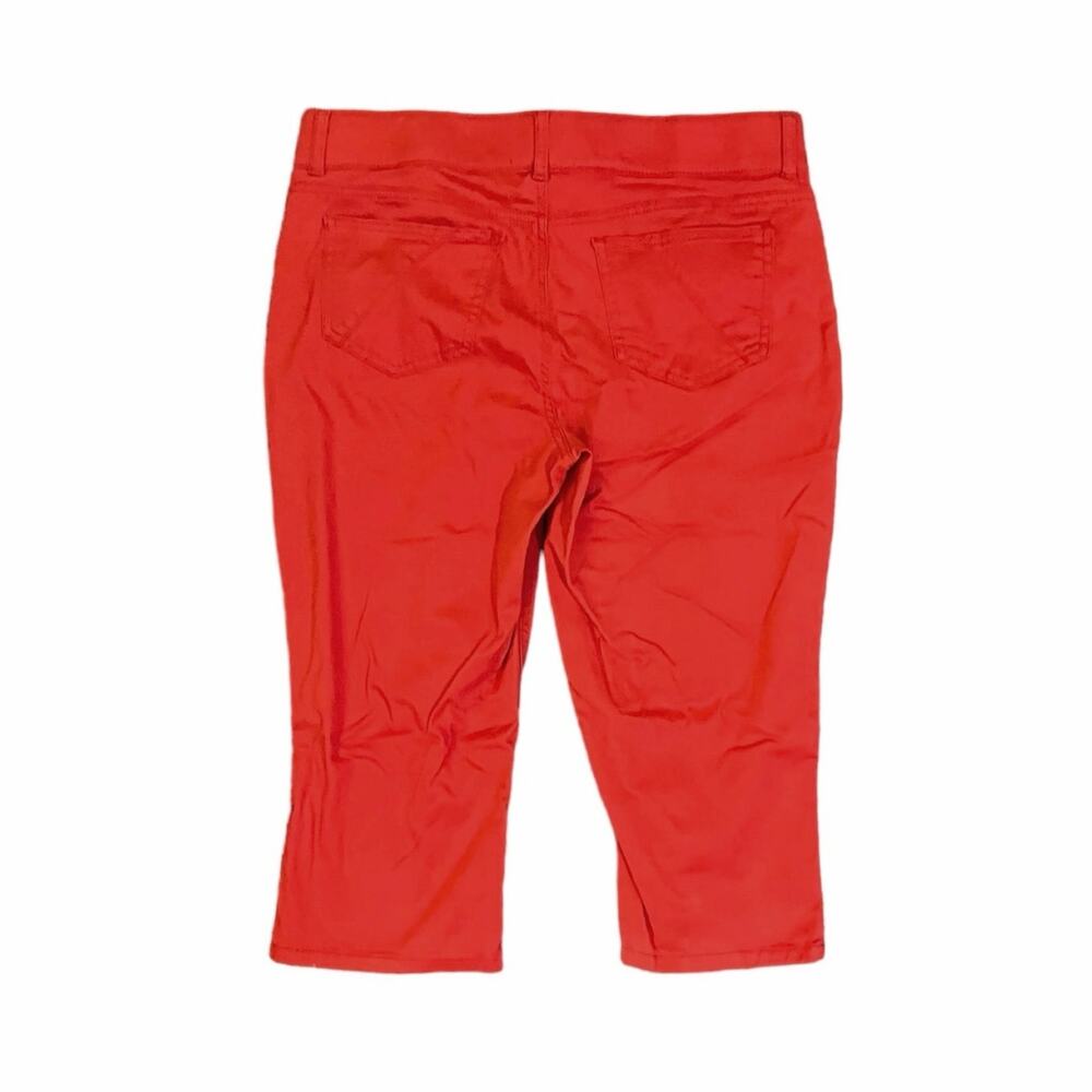 Riders by Lee Women's Red Pull-On Waist Mid-Rise Capri Pants Soft Stretch SZ 14M - Picture 2 of 6
